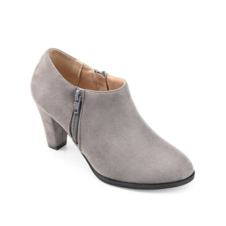 SANZI ZIP-UP BOOTIES IN FAUX SUEDE