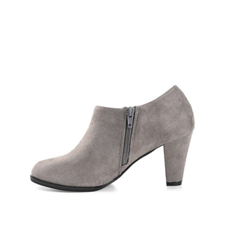 SANZI ZIP-UP BOOTIES IN FAUX SUEDE