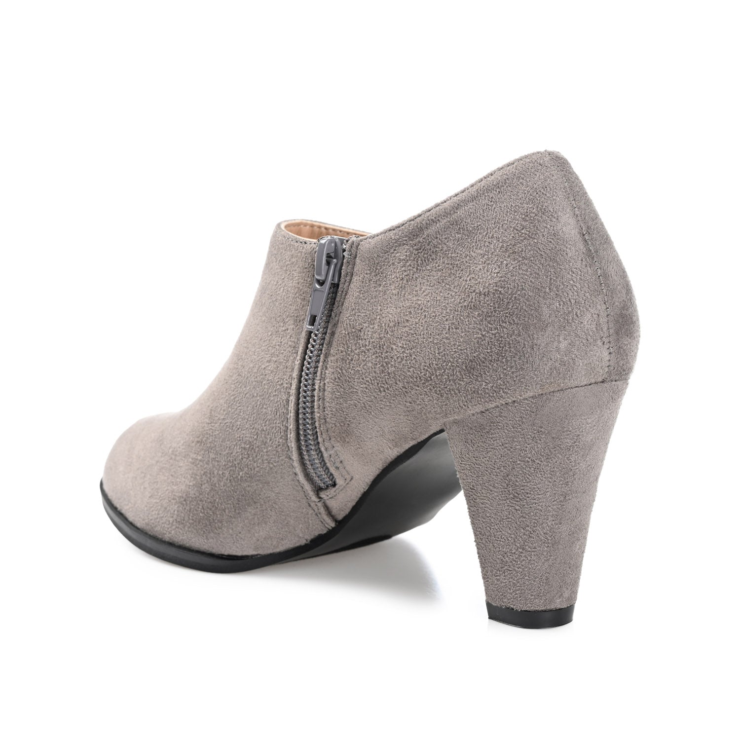 SANZI ZIP-UP BOOTIES IN FAUX SUEDE - Grey