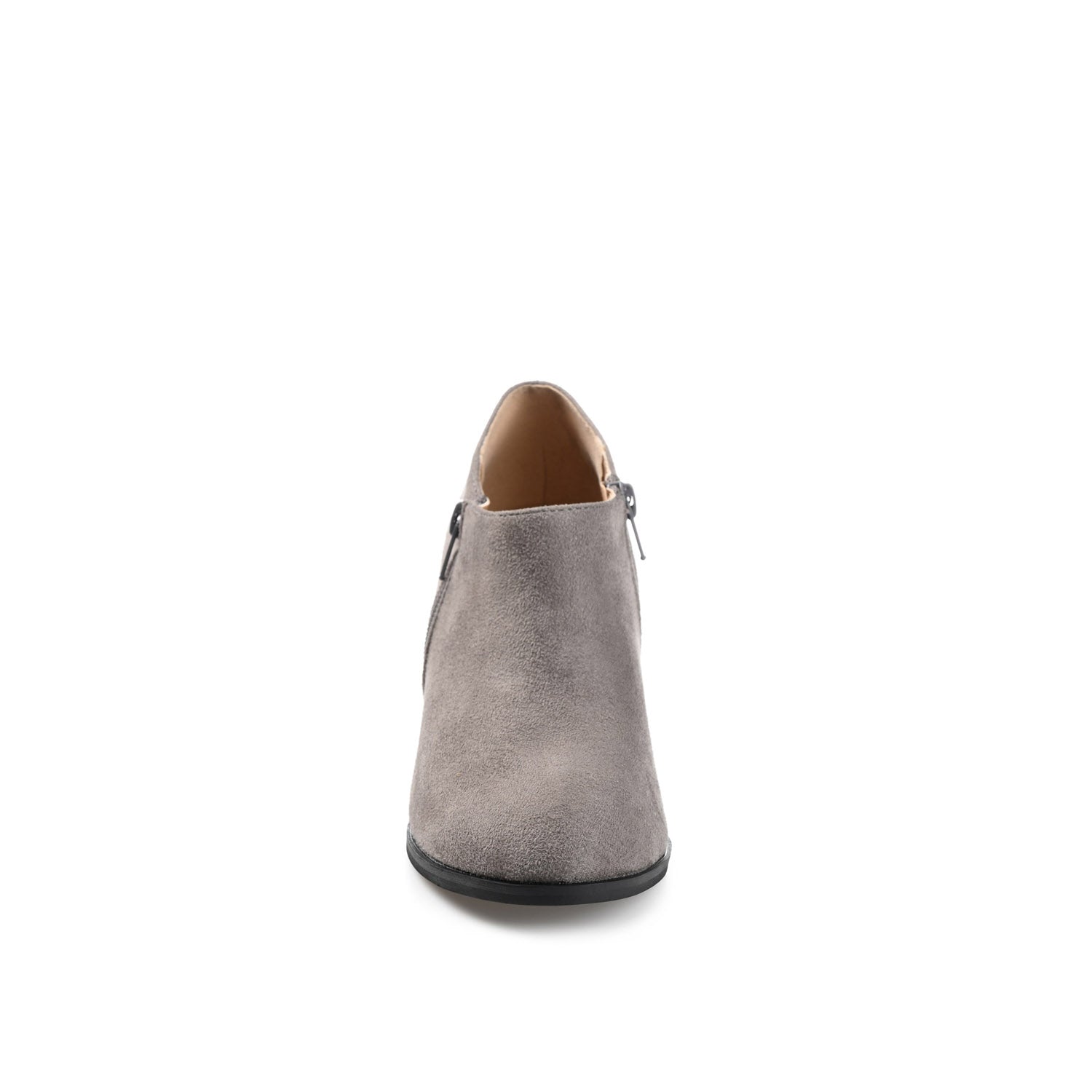 SANZI ZIP-UP BOOTIES IN FAUX SUEDE