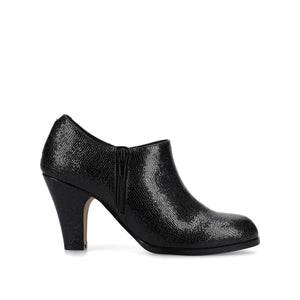 SANZI ZIP-UP BOOTIES IN FAUX SUEDE - Black Lizard