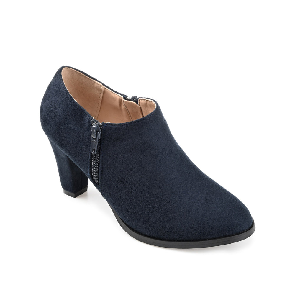 SANZI ZIP-UP BOOTIES IN FAUX SUEDE