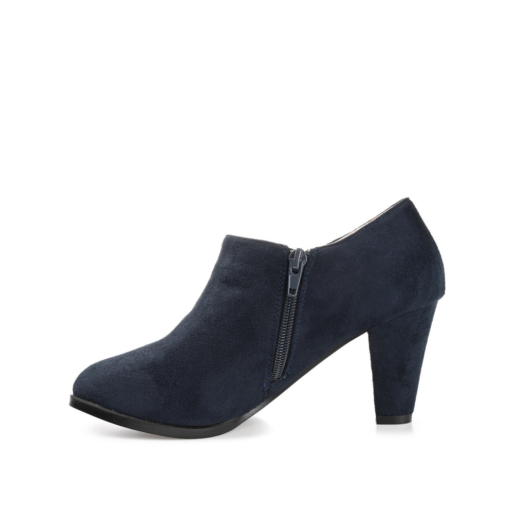 SANZI ZIP-UP BOOTIES IN FAUX SUEDE