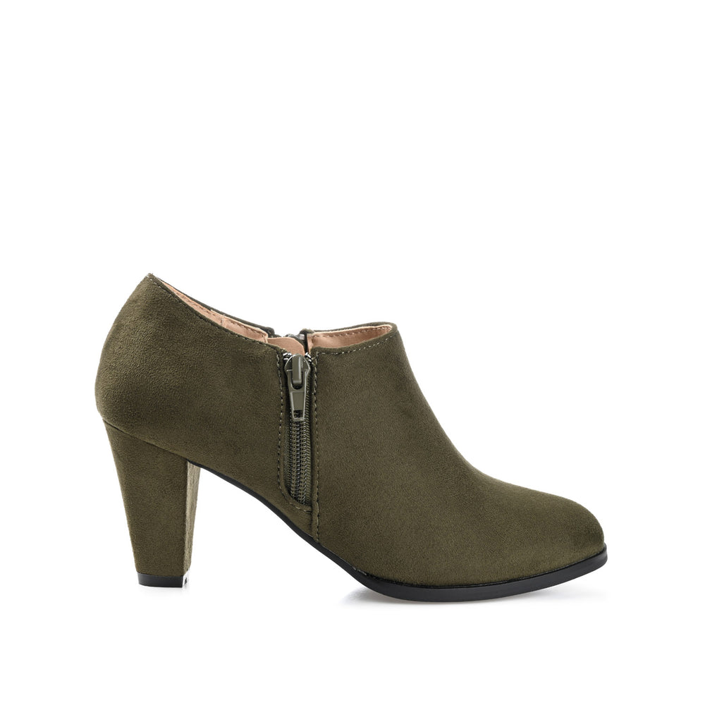 SANZI ZIP-UP BOOTIES IN FAUX SUEDE