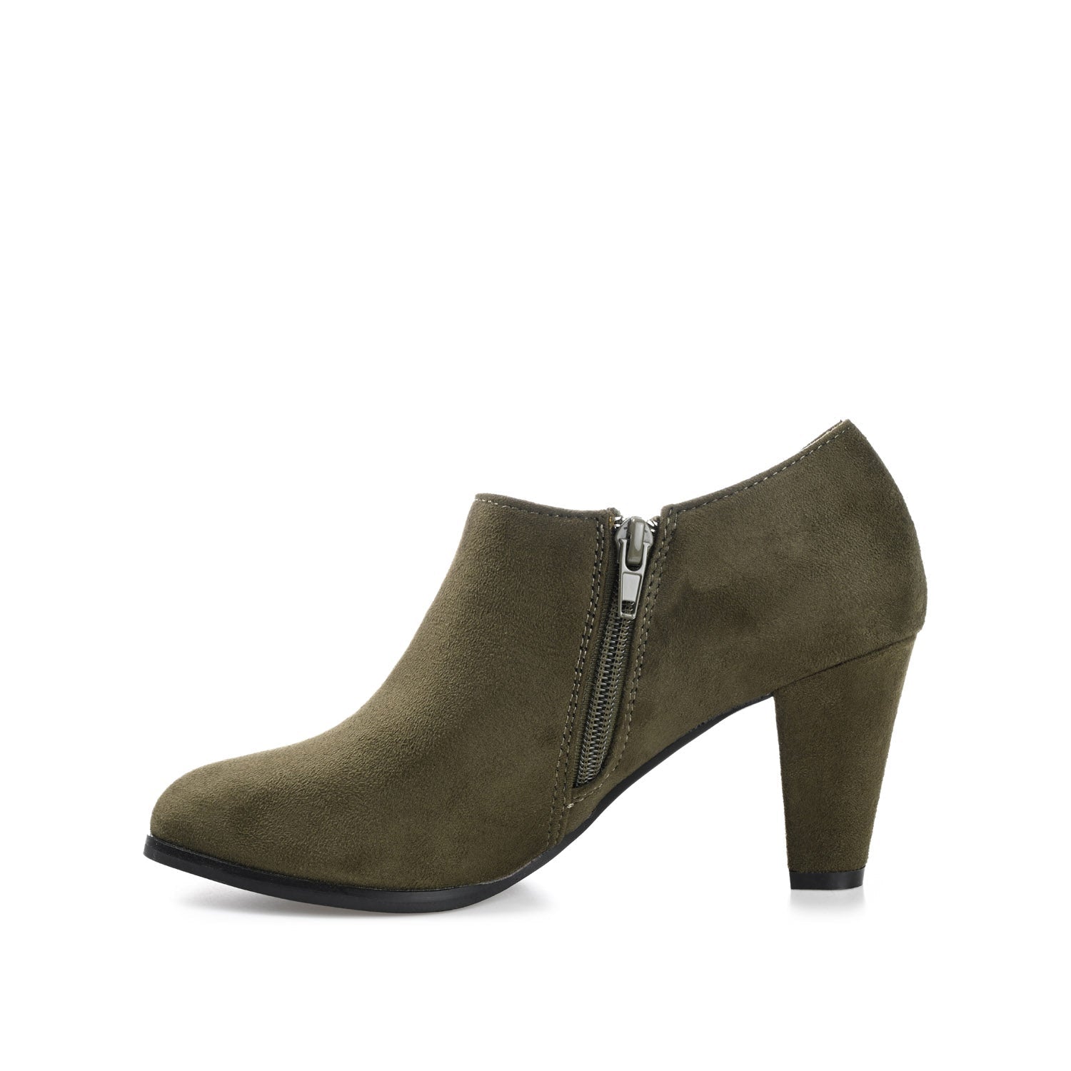 SANZI ZIP-UP BOOTIES IN WIDE - Olive