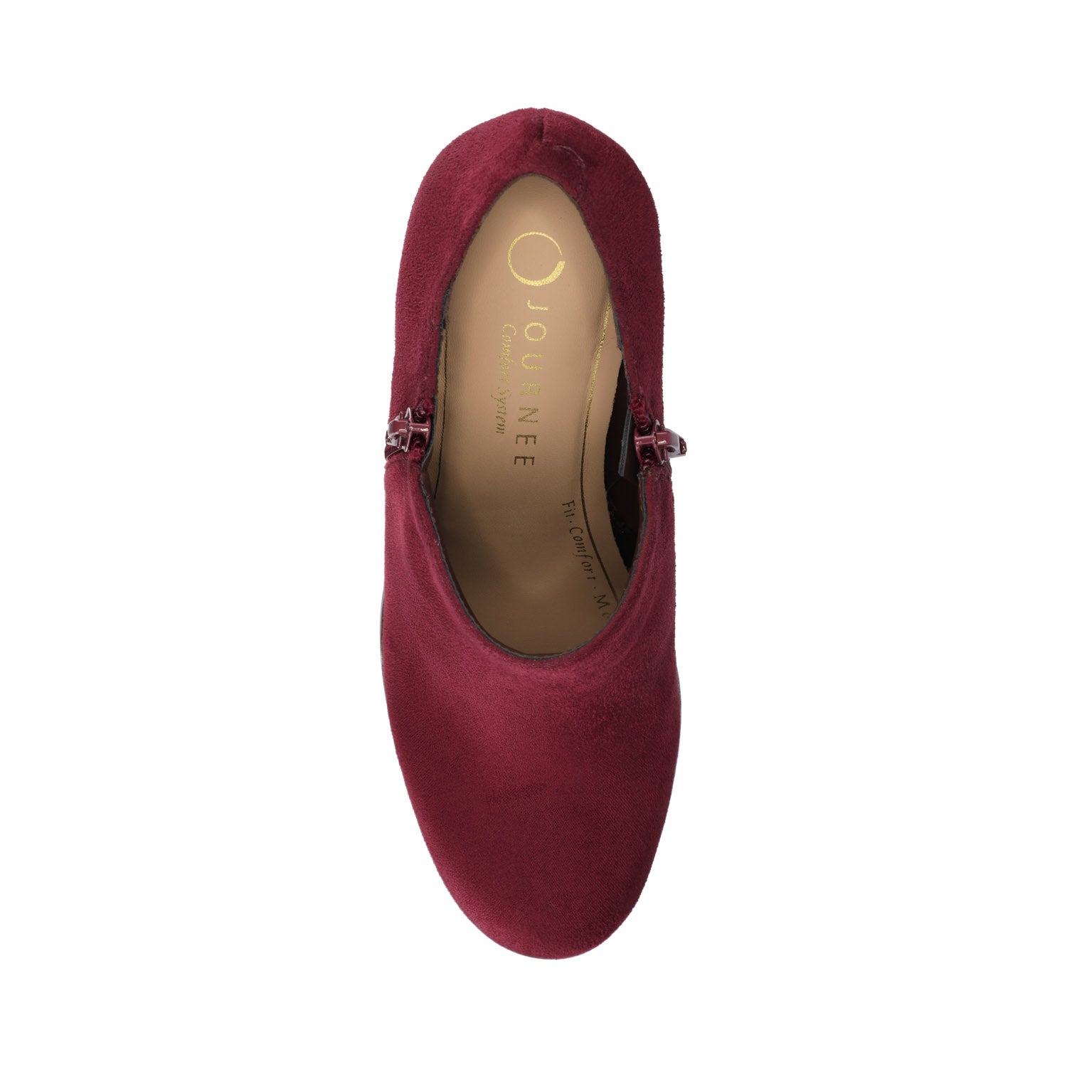 SANZI ZIP-UP BOOTIES IN FAUX SUEDE - Oxblood Suede