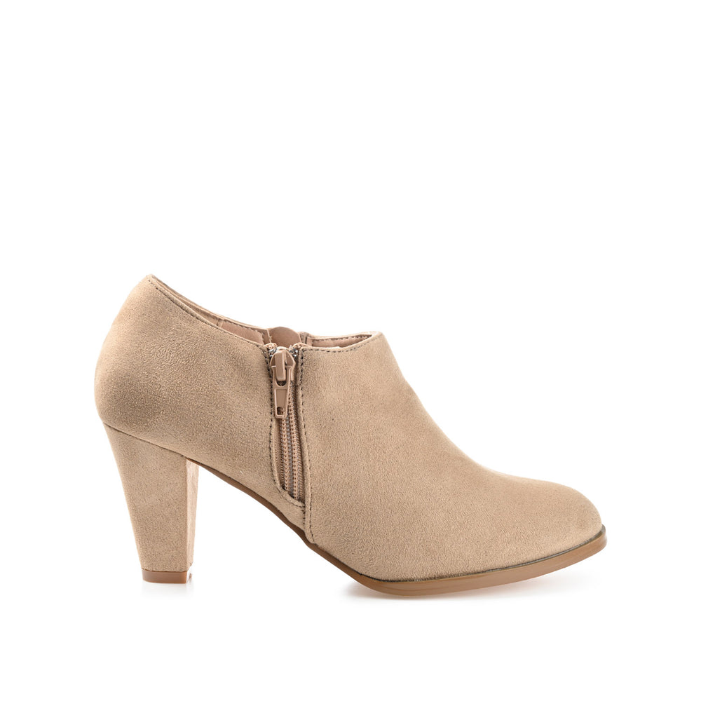 SANZI ZIP-UP BOOTIES IN FAUX SUEDE