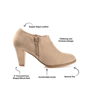 SANZI ZIP-UP BOOTIES IN WIDE - Taupe