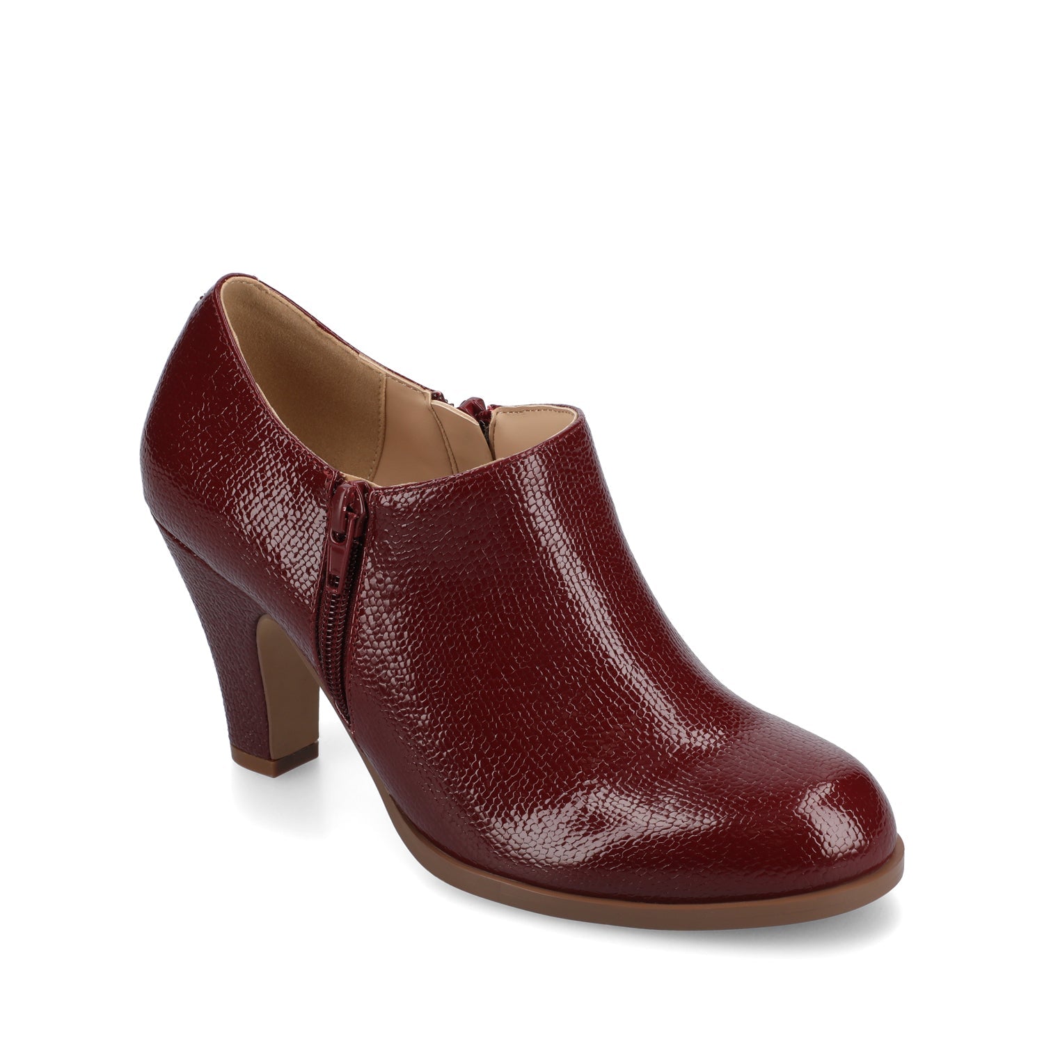 SANZI ZIP-UP BOOTIES IN WIDE - Oxblood Lizard