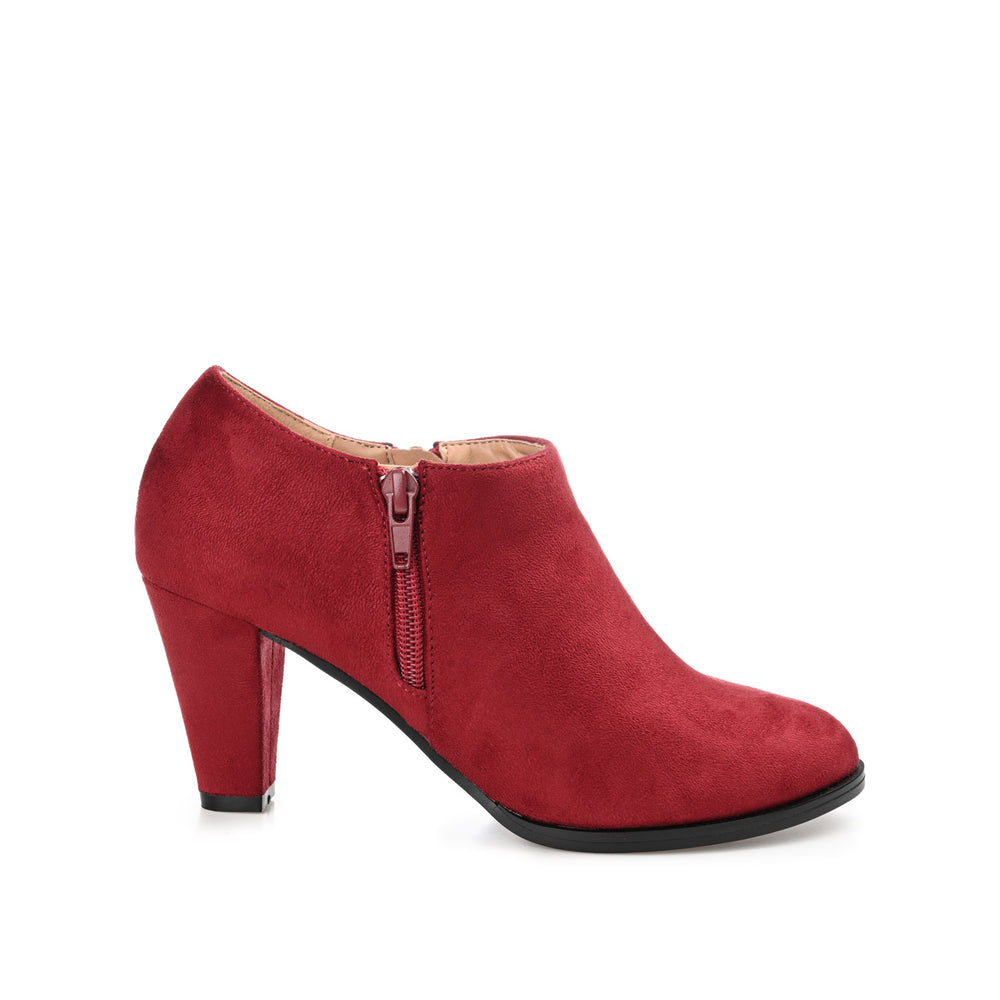 SANZI ZIP-UP BOOTIES IN FAUX SUEDE