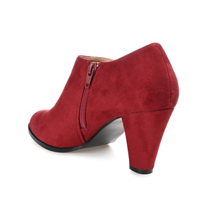 SANZI ZIP-UP BOOTIES IN FAUX SUEDE - Wine