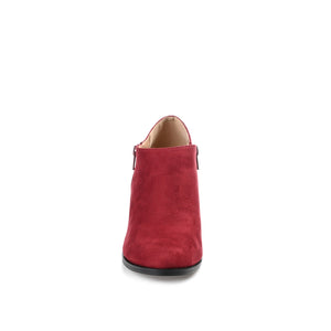 SANZI ZIP-UP BOOTIES IN FAUX SUEDE - Wine
