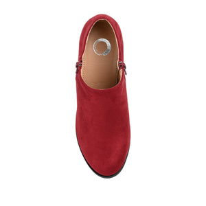 SANZI ZIP-UP BOOTIES IN FAUX SUEDE - Wine