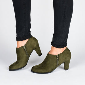SANZI ZIP-UP BOOTIES IN FAUX SUEDE - Wine