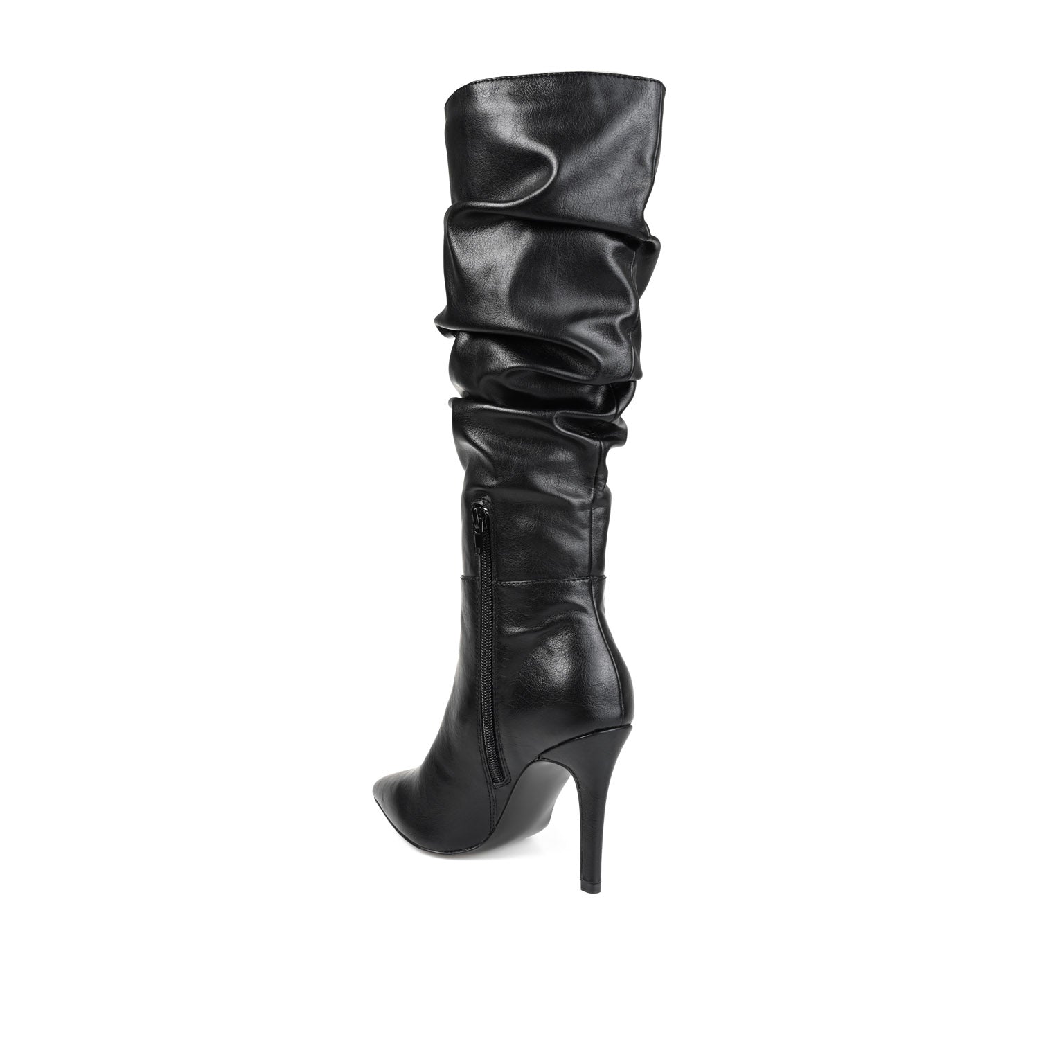 SARIE STILETTO HEELED BOOTS IN VEGAN LEATHER - Black
