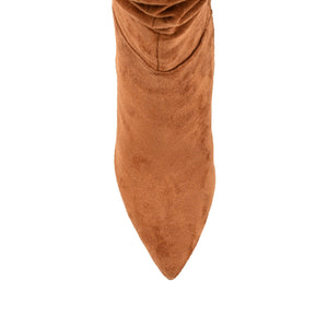 SARIE STILETTO HEELED BOOTS IN VEGAN LEATHER - Cognac