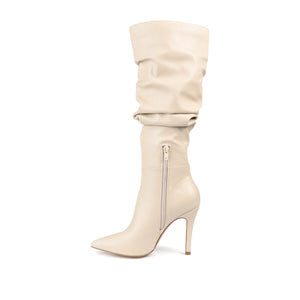 SARIE STILETTO HEELED BOOTS IN VEGAN LEATHER - Sand