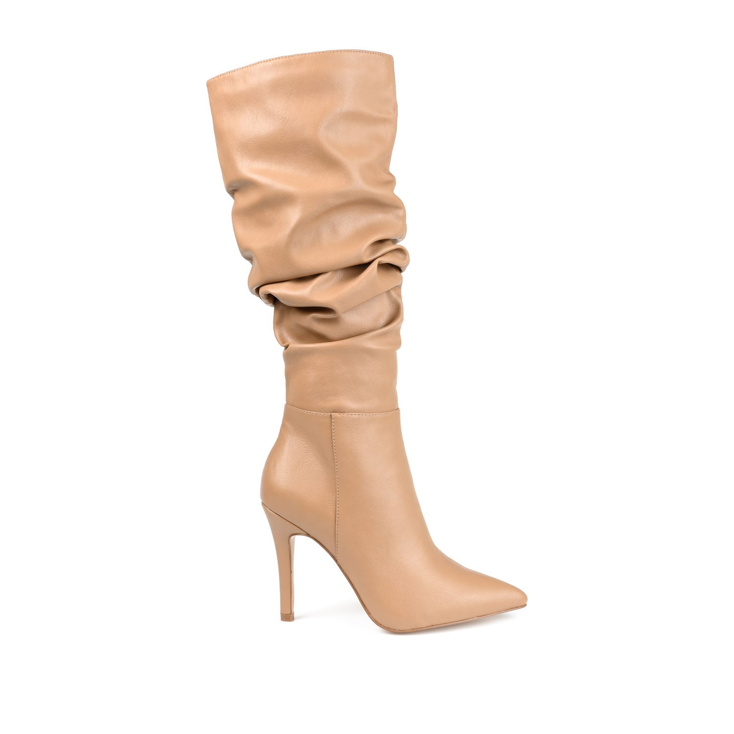 SARIE STILETTO HEELED BOOTS IN VEGAN LEATHER - Tan