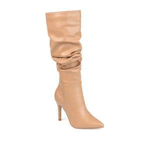 SARIE STILETTO HEELED BOOTS IN WIDE CALF - Tan