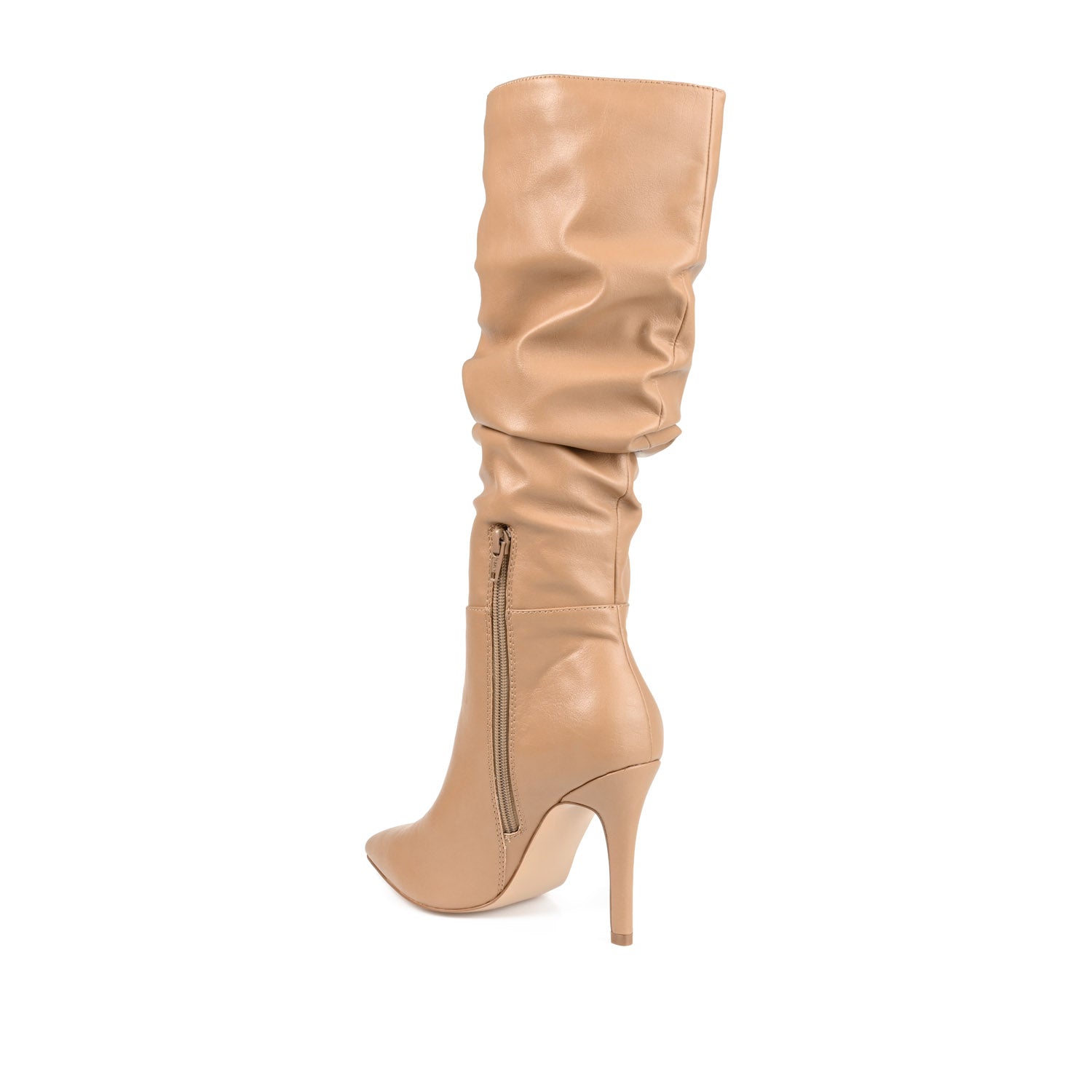 SARIE STILETTO HEELED BOOTS IN VEGAN LEATHER - Tan