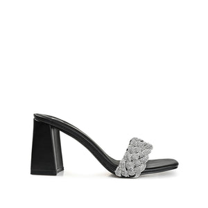 SASHAA TOE BAND HEELS IN FAUX LEATHER