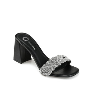 SASHAA TOE BAND HEELS IN FAUX LEATHER
