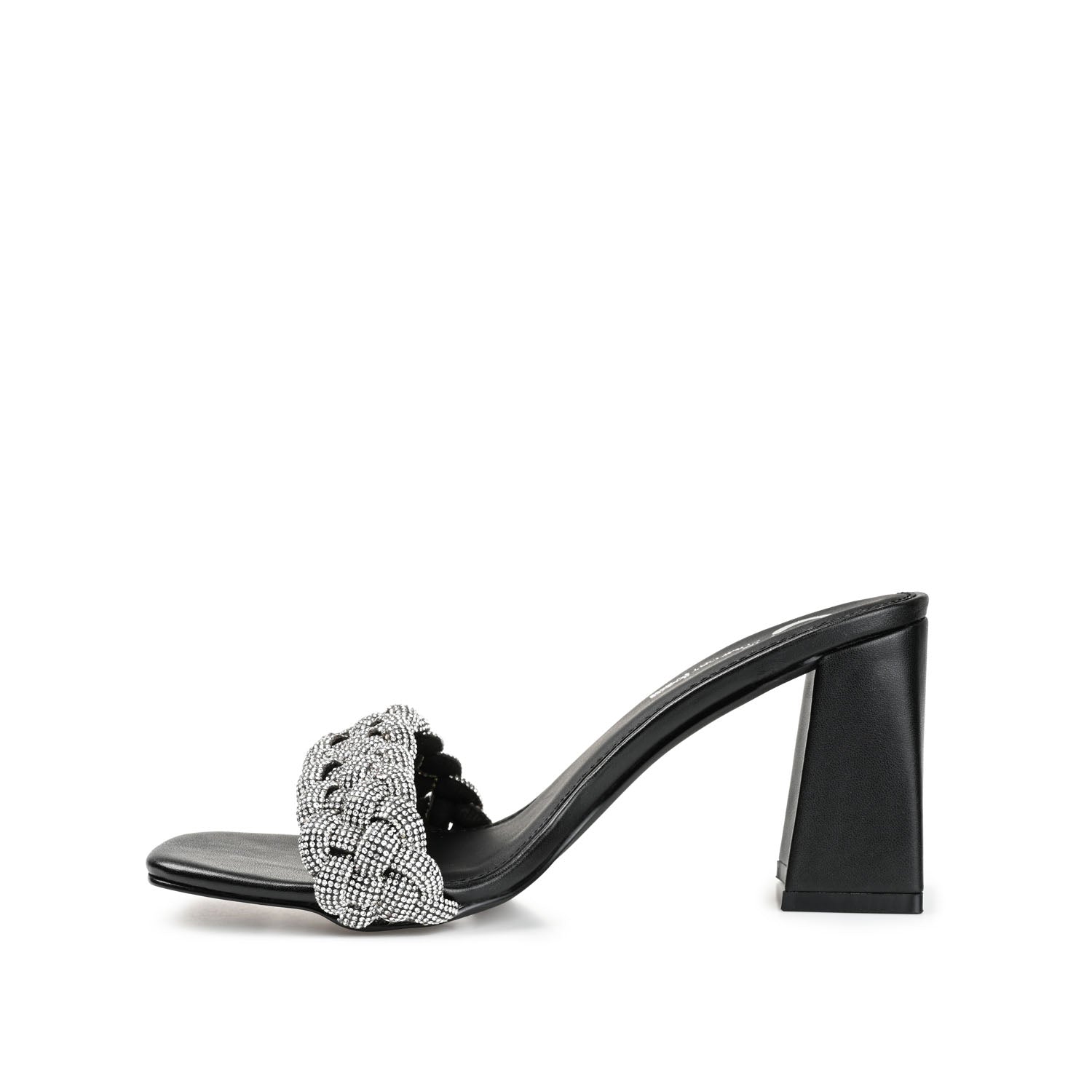 SASHAA TOE BAND HEELS IN VEGAN LEATHER - Black