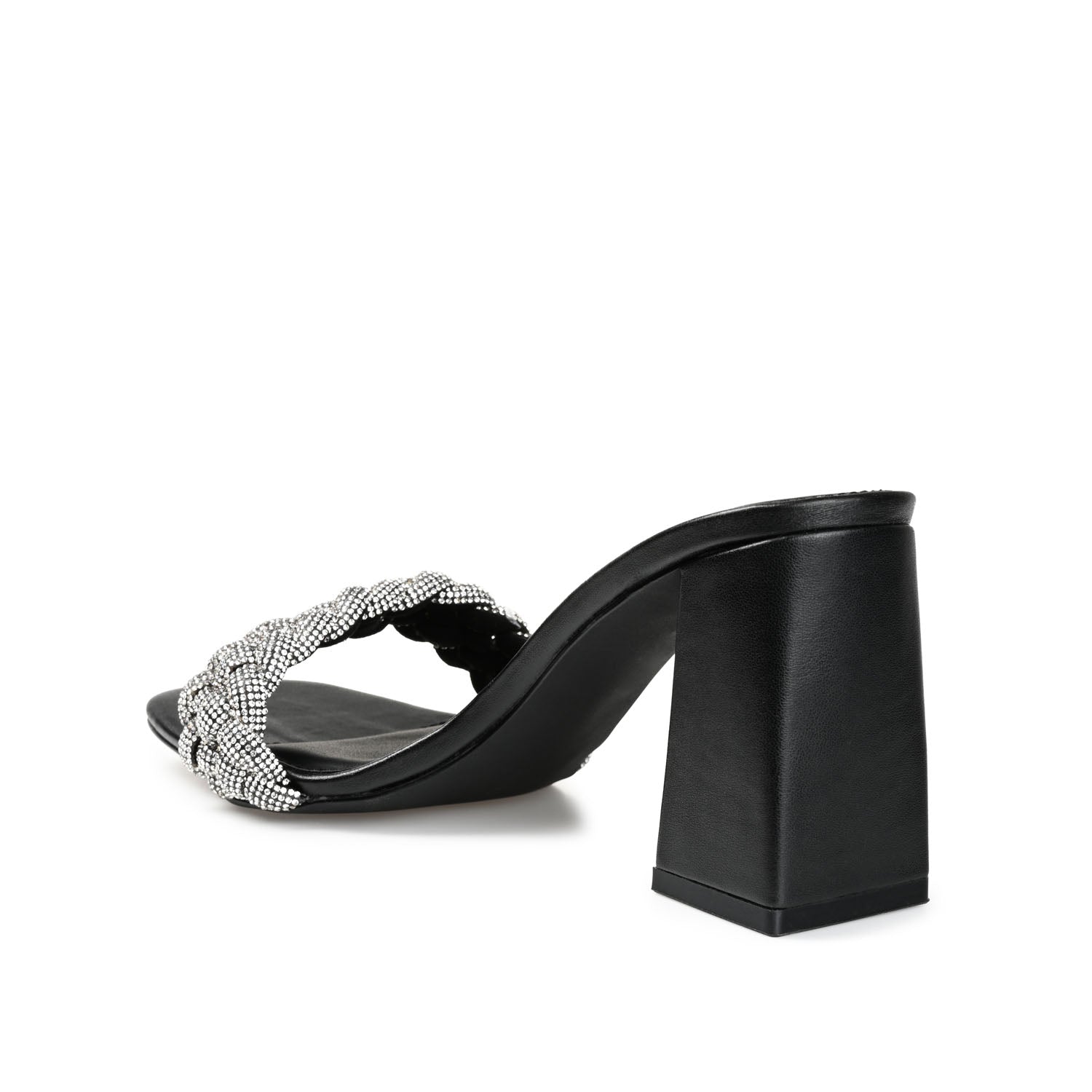 SASHAA TOE BAND HEELS IN VEGAN LEATHER - Black