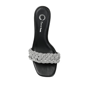 SASHAA TOE BAND HEELS IN FAUX LEATHER