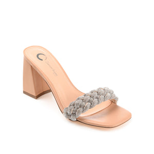 SASHAA TOE BAND HEELS IN FAUX LEATHER