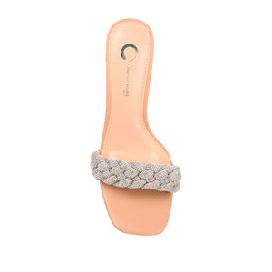SASHAA TOE BAND HEELS IN FAUX LEATHER