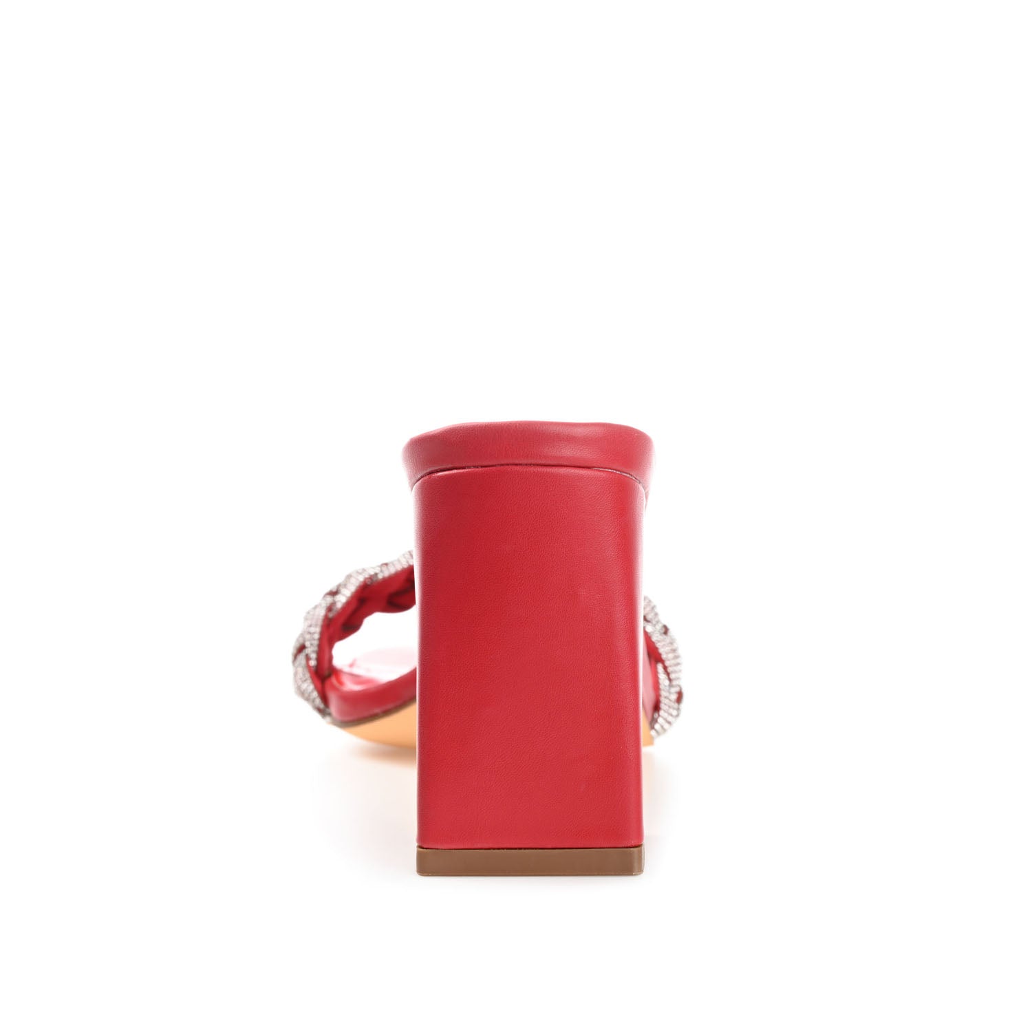 SASHAA TOE BAND HEELS IN VEGAN LEATHER - Red