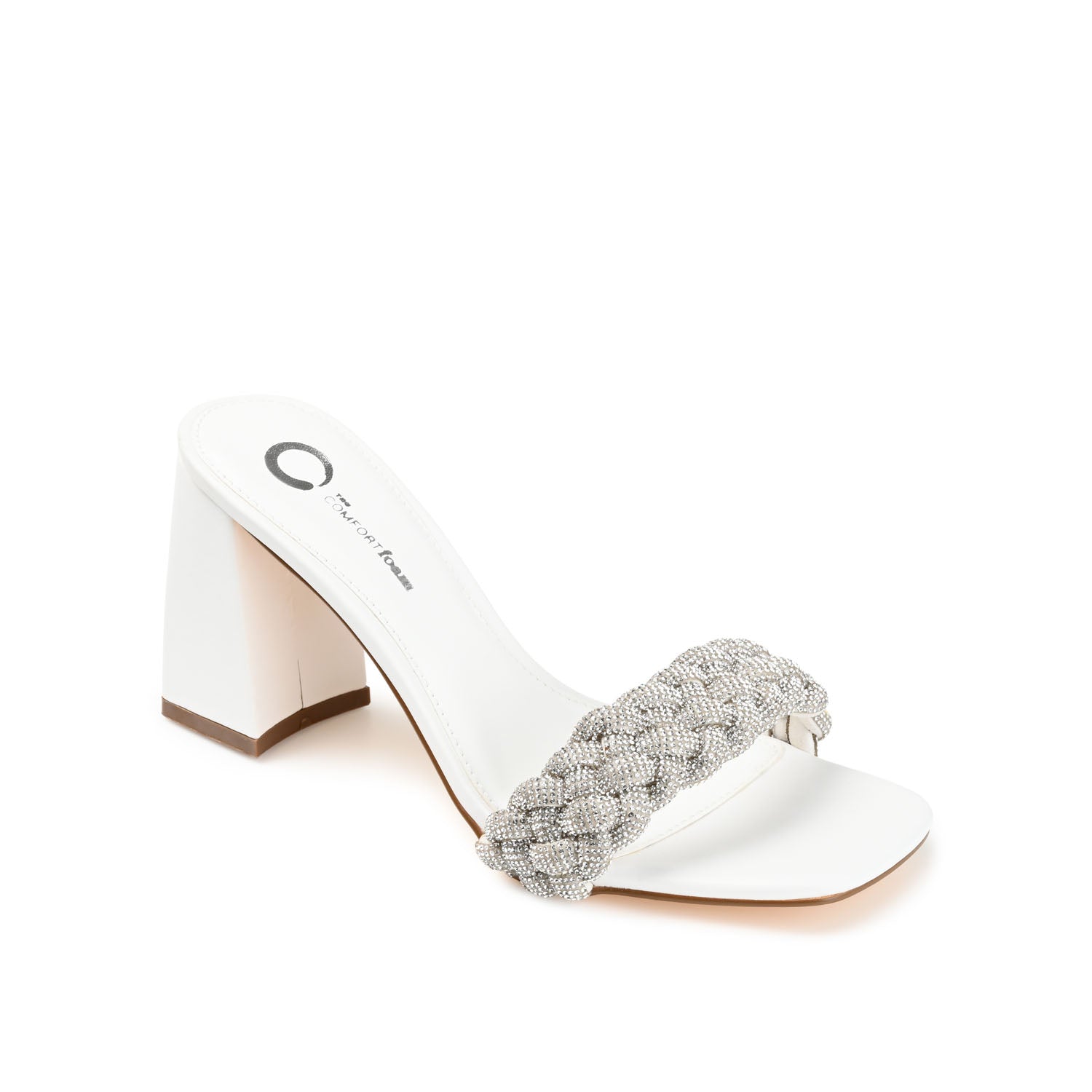 SASHAA TOE BAND HEELS IN VEGAN LEATHER - White