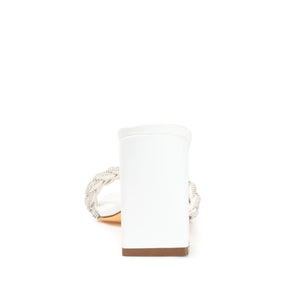 SASHAA TOE BAND HEELS IN VEGAN LEATHER - White