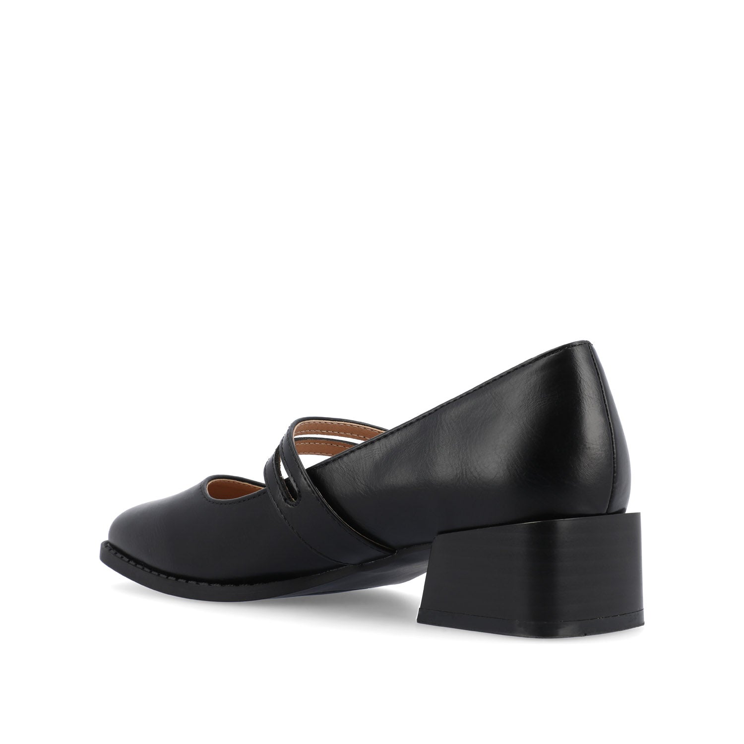 SAVVI MARY JANE PUMP HEELS IN VEGAN LEATHER - Black