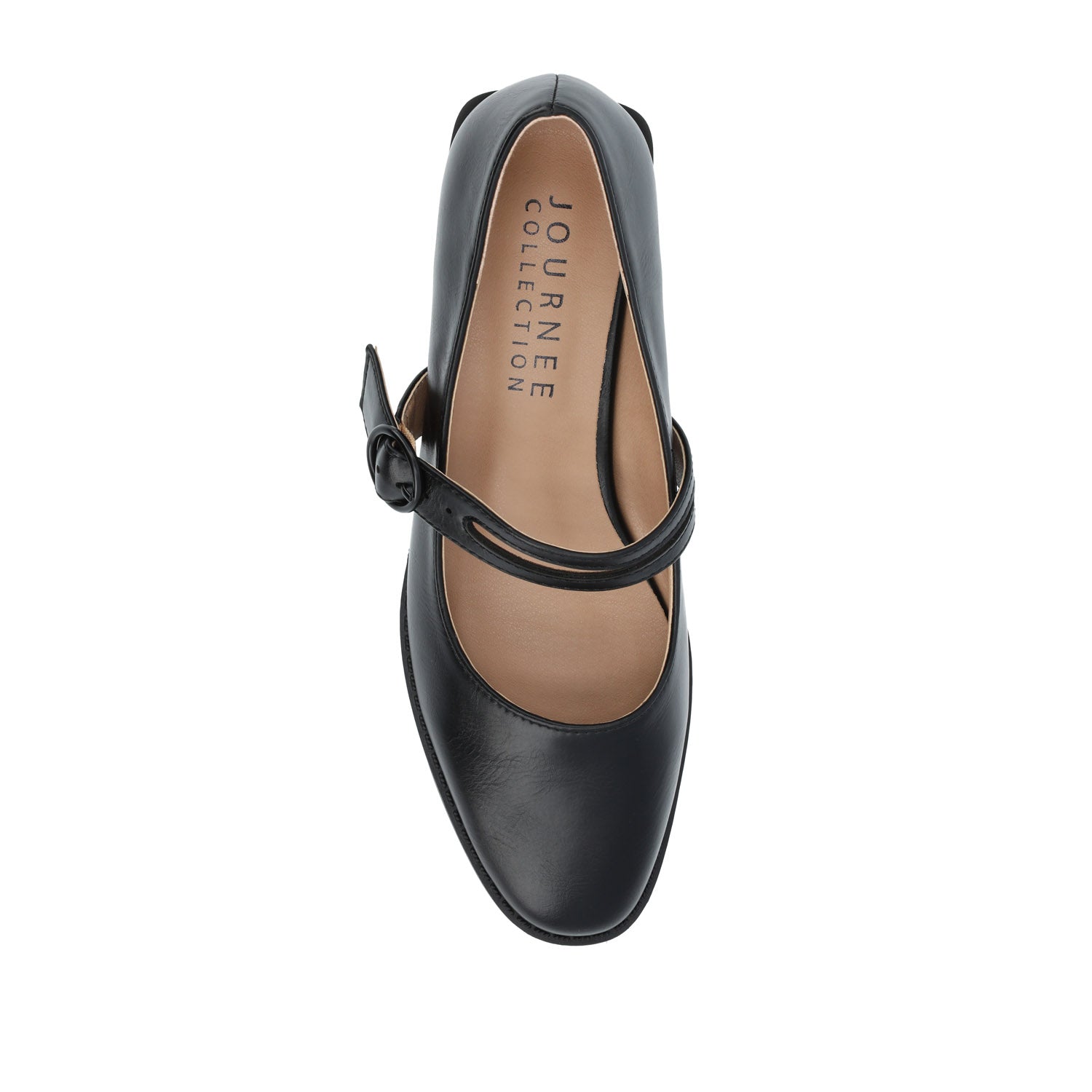 SAVVI MARY JANE PUMP HEELS IN VEGAN LEATHER - Black