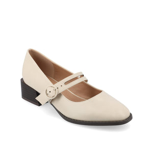 SAVVI MARY JANE PUMP HEELS IN VEGAN LEATHER - Ivory