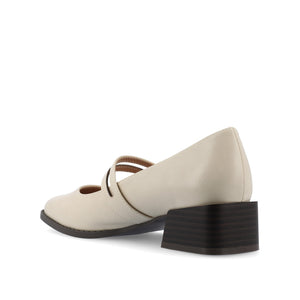 SAVVI MARY JANE PUMP HEELS IN VEGAN LEATHER - Ivory