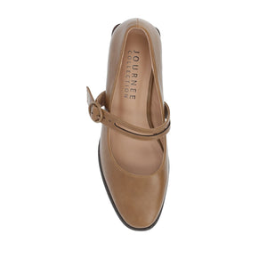 SAVVI MARY JANE PUMP HEELS IN VEGAN LEATHER - Tan