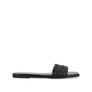 SAWYERR SLIDE SANDALS IN VEGAN LEATHER - Black