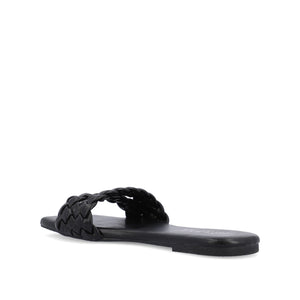 SAWYERR SLIDE SANDALS IN VEGAN LEATHER - Black