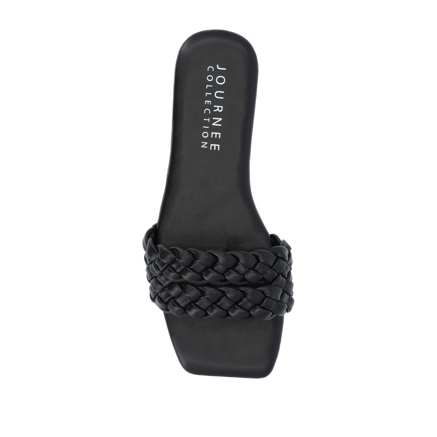 SAWYERR VEGAN LEATHER SLIDE SANDALS IN WIDE - Black