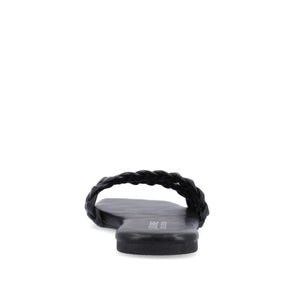 SAWYERR SLIDE SANDALS IN VEGAN LEATHER - Black