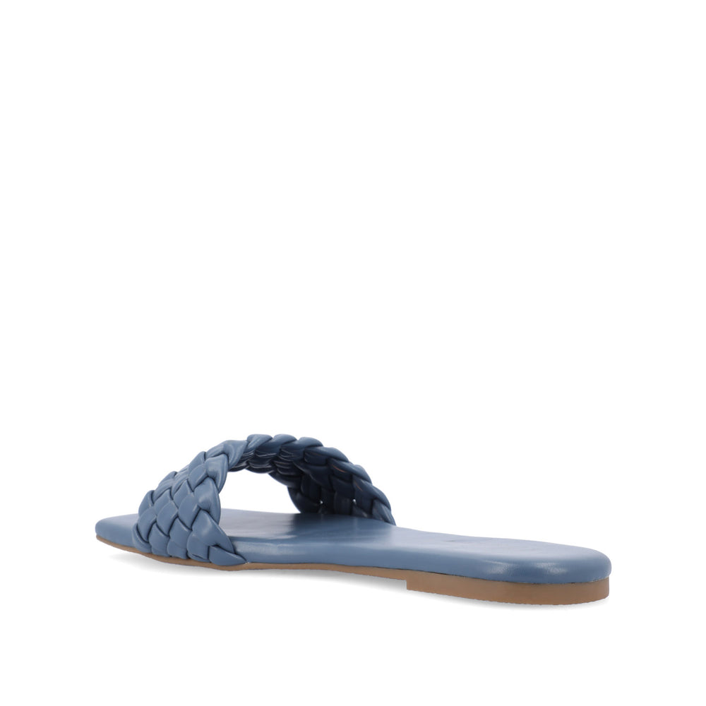 SAWYERR SLIDE SANDALS IN FAUX LEATHER