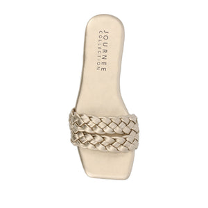 SAWYERR SLIDE SANDALS IN STATEMENT - Gold