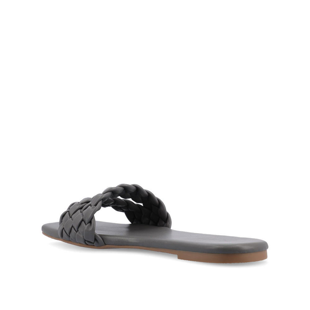 SAWYERR SLIDE SANDALS IN FAUX LEATHER