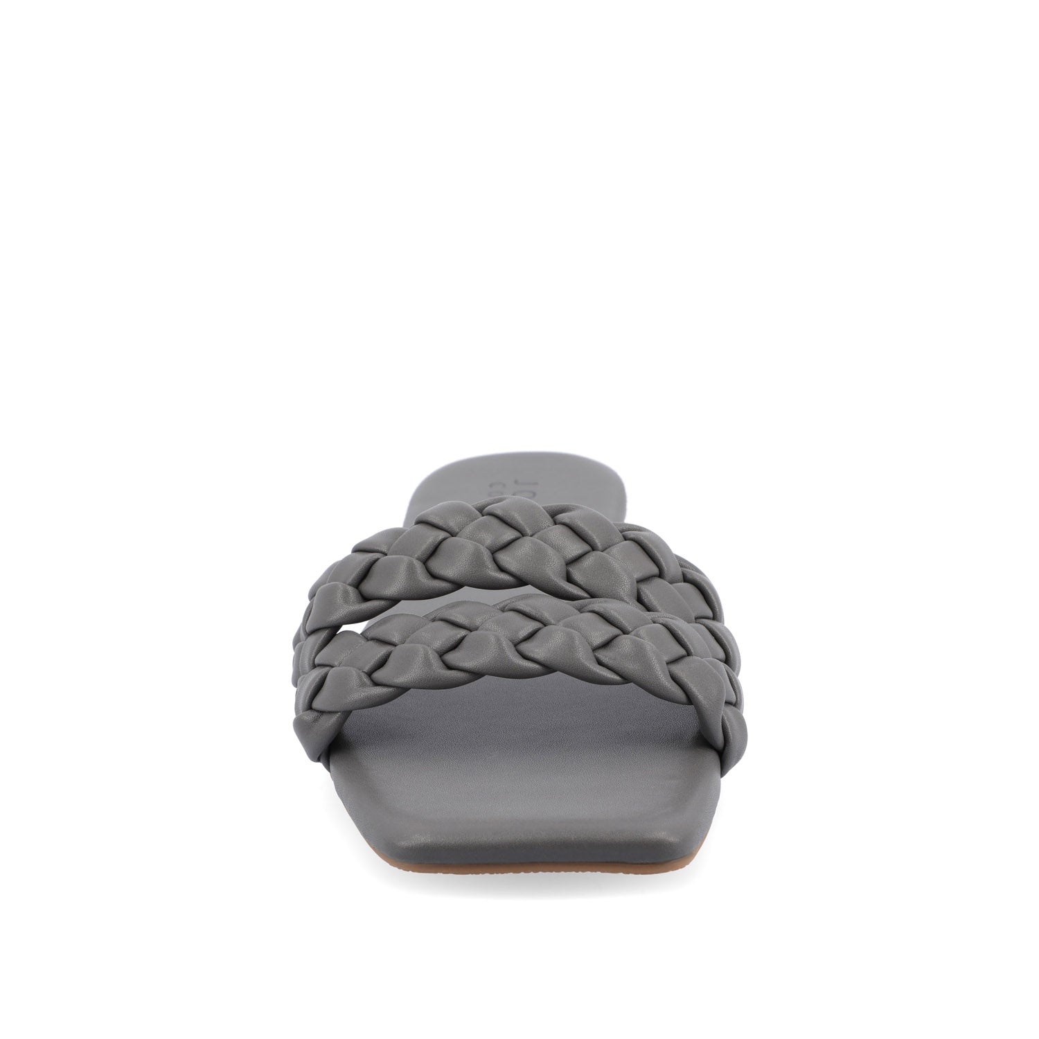 SAWYERR VEGAN LEATHER SLIDE SANDALS IN WIDE - Grey