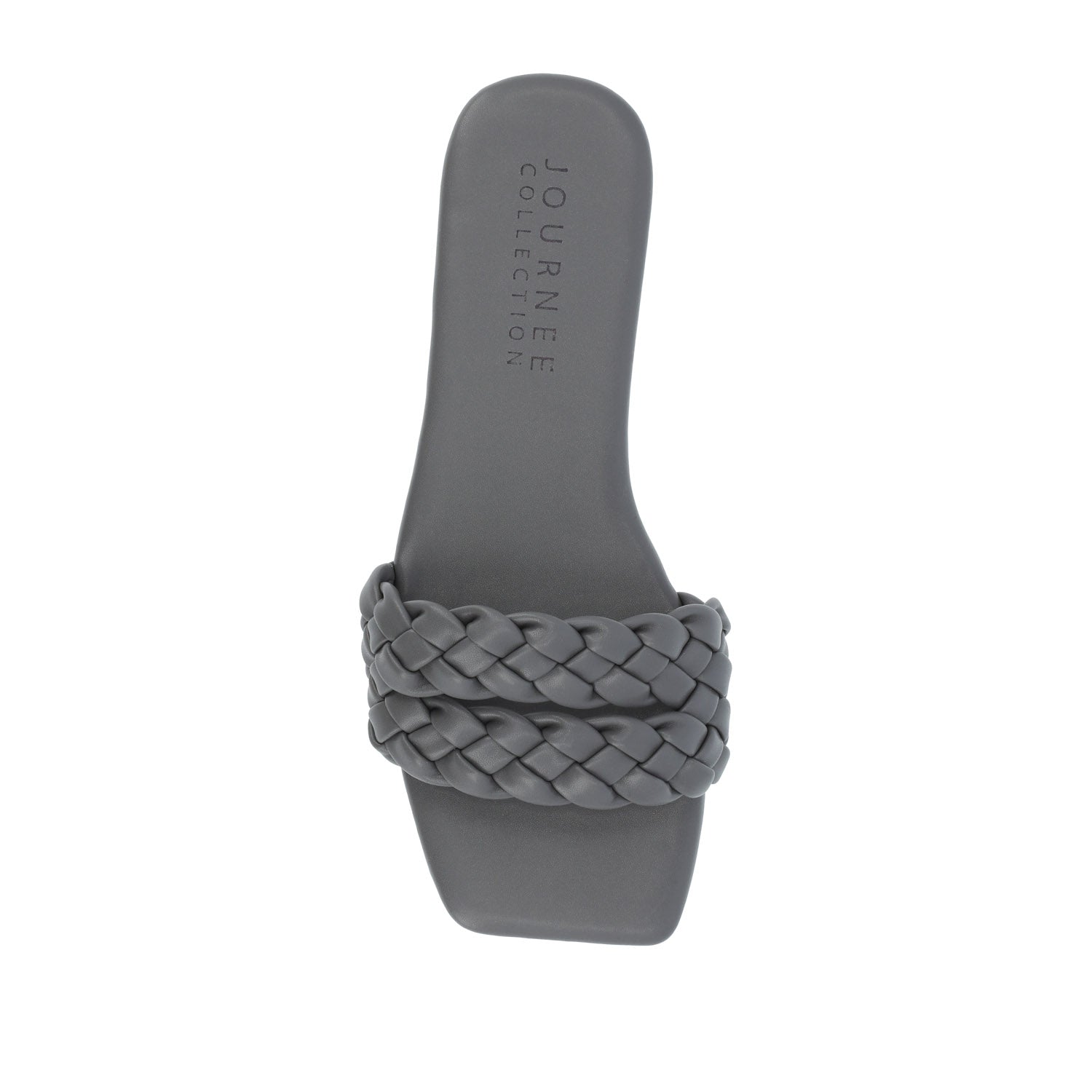 SAWYERR VEGAN LEATHER SLIDE SANDALS IN WIDE - Grey