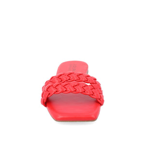 SAWYERR STATEMENT SLIDE SANDALS IN WIDE - Red