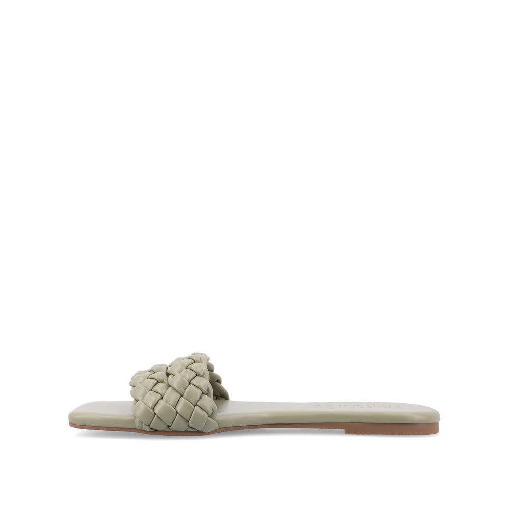 SAWYERR SLIDE SANDALS IN FAUX LEATHER